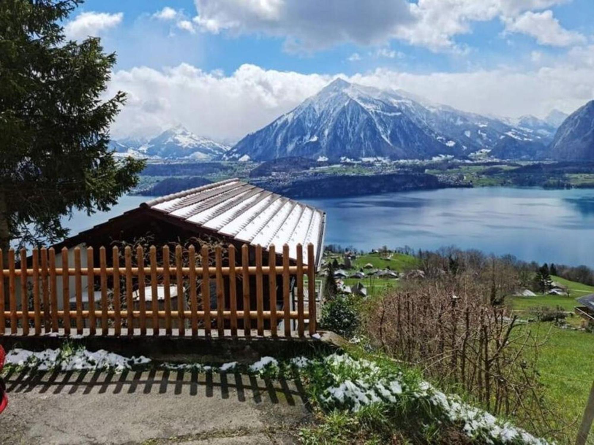 זיגריזוויל Chalet With View Of The Mountains And The Thun Lake מראה חיצוני תמונה