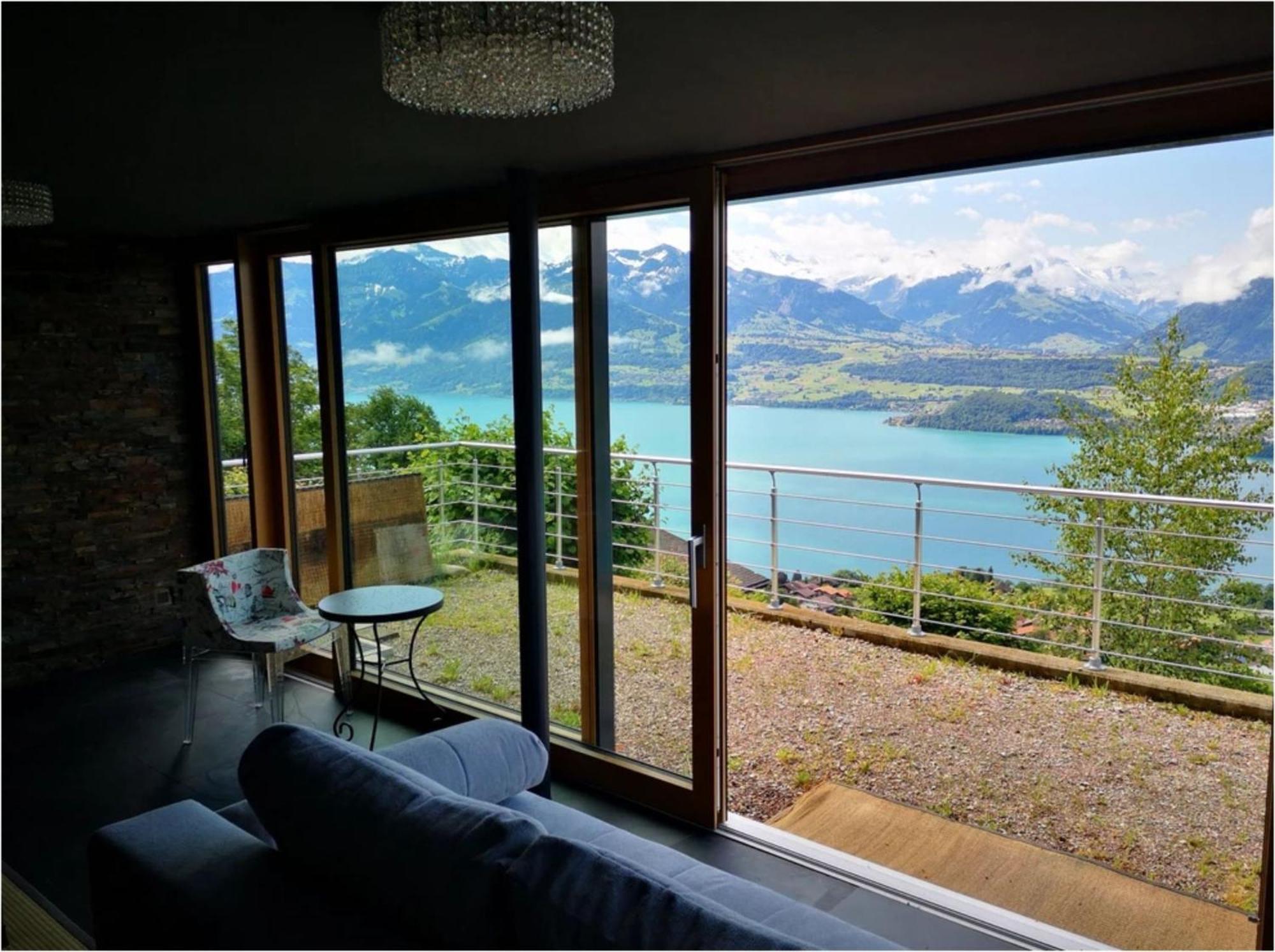 זיגריזוויל Chalet With View Of The Mountains And The Thun Lake מראה חיצוני תמונה